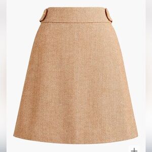 J. Crew Pack Brown Ivory Sailor A-line Skirt NWT 12 herringbone replaced buttons